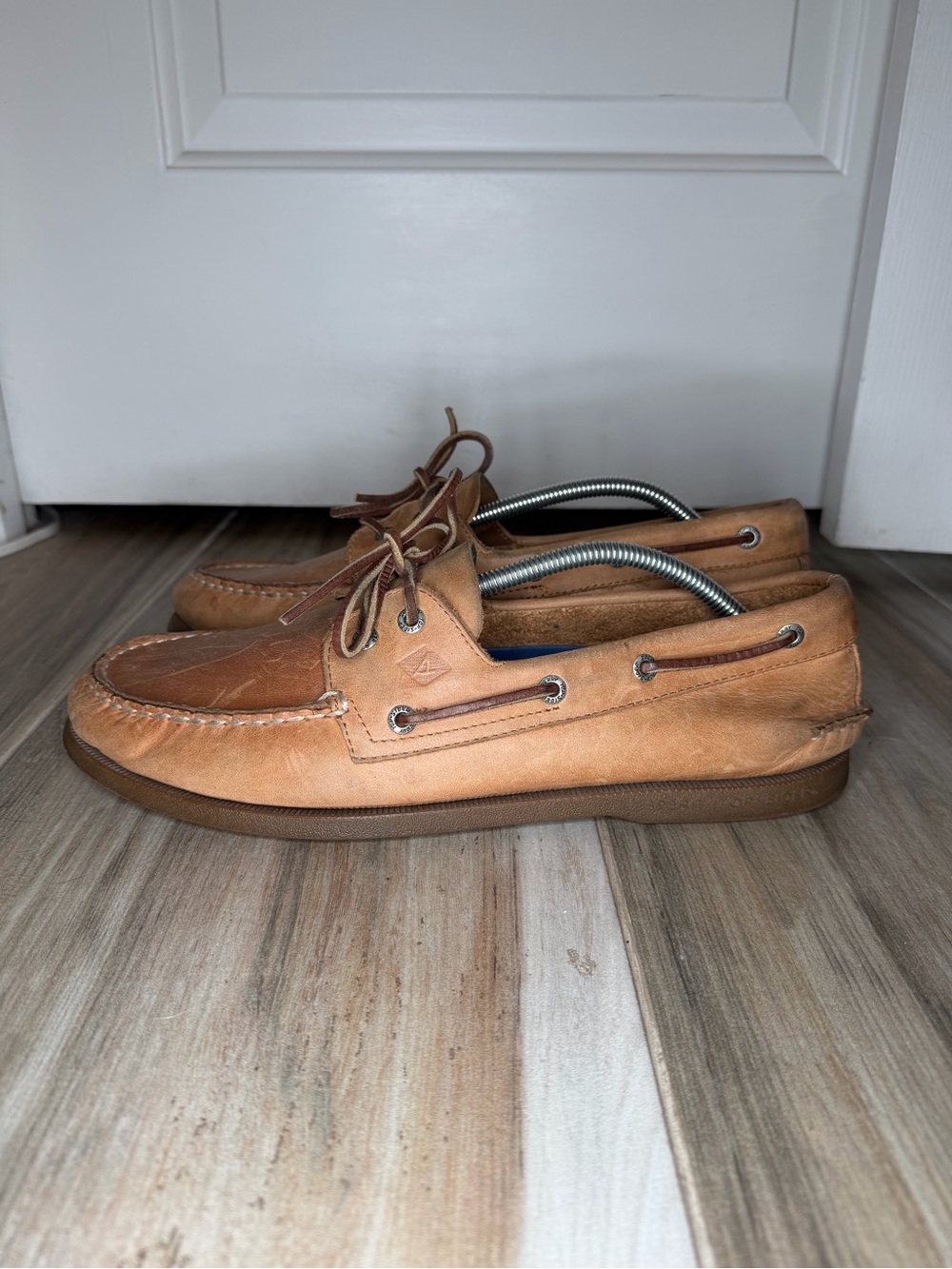 Sperry Top Sider Light Brown Leather 2-Eye Boat Shoes 0197640 Mens Sz 12